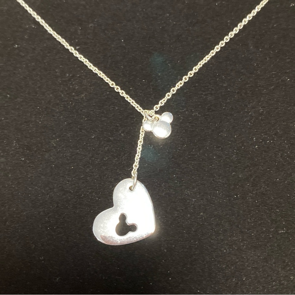 Women’s Necklace Disney Mickey Mouse Cutout Heart  17” W/4” Extender